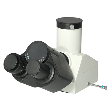 Compound Microscope Eyepiece Body Tube, Trinocular, Finite, Eyetube Angle 30 Degrees,, SKU MT14021321, three quarter front view