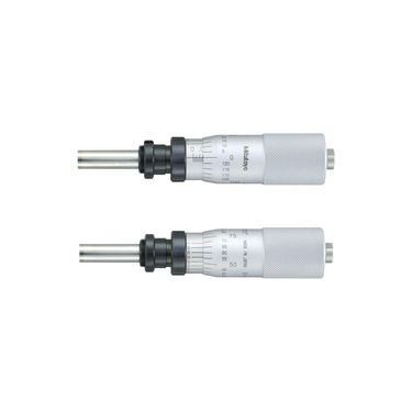 0-0.02″ Mechanical Micrometer Head Graduation 0.000005″ 0.02" Flat with Clamp Nut Extra-Fine Feeding Mechanical Micrometer Head (Thimble Diameter: Dia. 21mm, Spindle Diameter: Dia. 8mm, W/Vernier), SKU Mitutoyo-110-116, three quarter front view