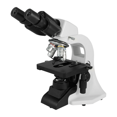 40X-1000X Biological Compound Laboratory Microscope, Binocular, LED Light, Finite, SKU BM04010201, three quarter front view