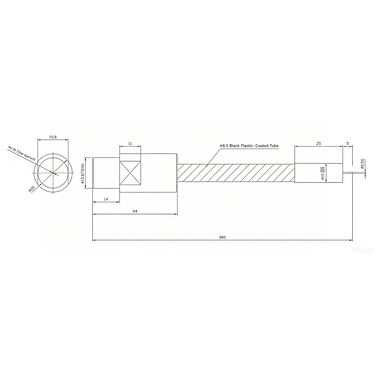 Optical Fiber Cable Length 800mm 800mm Single Pipe Light Guide, SKU ML26932121, three quarter front view