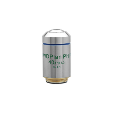 40X Infinity-Corrected (LWD Plan PH P) Long Working Distance Achromatic Positive Phase Contrast Microscope Objective Lens Working Distance 3.77mm, SKU PH03033531, three quarter front view