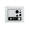 20mm/40 Div Glass Multi-Function Calibration Target (35x25mm, 9x9), SKU CT20040106, three quarter front view