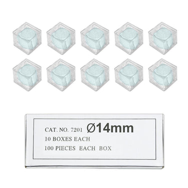 1,000 Glass Cover Slips (14mm Round Circle) for Microscope Slides, SKU SL39301003, three quarter front view