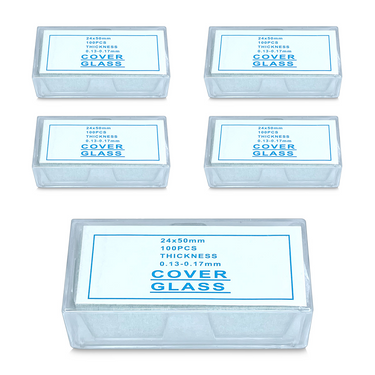24x50mm Rectangle Coverslips (24x50 500pc), SKU SL39201009, three quarter front view