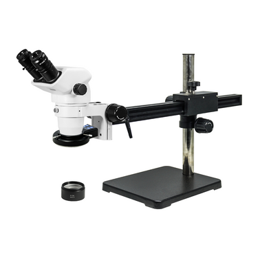 3.35-45X LED Light Ball Bearing Boom Stand Binocular Zoom Stereo Microscope, SKU SZ02061426, three quarter front view