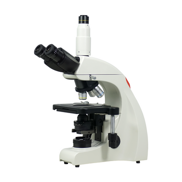 40-1000X LED Coaxial Transmitted Light XY Stage Travel Distance 80x50mm Trinocular Biological Microscope, SKU BM04040313, three quarter front view