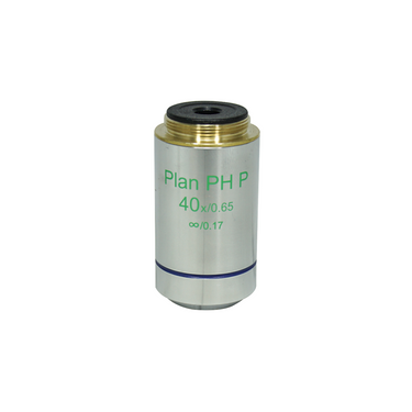 40x Infinity-Corrected (Plan PH P) Achromatic Positive Phase Contrast Microscope Objective Lens Working Distance 0.72mm, SKU PH03023531, three quarter front view