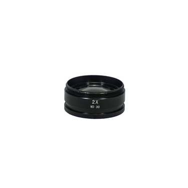 Objective Working Distance 30mm 2X Auxiliary Objective, SKU SZ19044611, three quarter front view