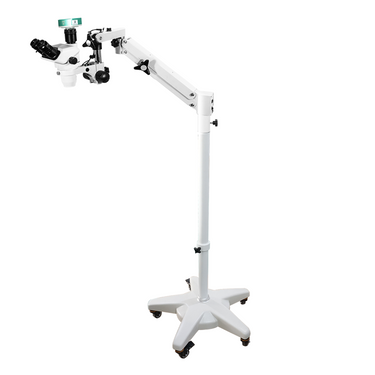2.0 Megapixels 6.7-45X CMOS Pneumatic Arm Trinocular Zoom Stereo Microscope, SKU SZ02060772, three quarter front view