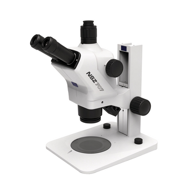 6.7-50X Track Stand LED Dual Illuminated Light Trinocular Zoom Stereo Microscope, SKU Nexcope-NSZ707-Trinocular, three quarter front view