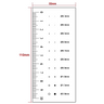 Microscope Stage Micrometer, Calibration Film Ruler, Inspection Black Dot Point Gauge Card 0.3mm-2.0mm, SKU RT02420201, three quarter front view