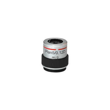 5X Infinity-Corrected Long Working Distance Plan Achromatic Dark Field Metallurgical Microscope Objective Lens Working Distance 15.5mm, SKU MT04073231, three quarter front view
