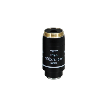 Objective Working Distance 0.20mm 100X Infinity Plan Achromatic Objective (Water), SKU Nexcope-NE620-Objective-100-W, three quarter front view
