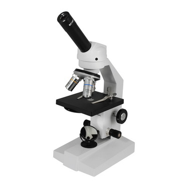 40X-400X Biological Microscope, Monocular, Mirror Light for Beginners, Students, SKU BM05030101, three quarter front view