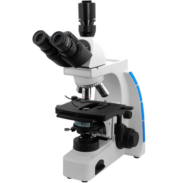 40X-1000X Phase Contrast Lab Microscope, Trinocular, Halogen Light, Bright Field, SKU PH03020303, three quarter front view