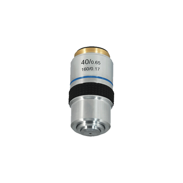 40X Achromatic Microscope Objective Lens (Spring) Working Distance .48mm, SKU BM05043511, three quarter front view