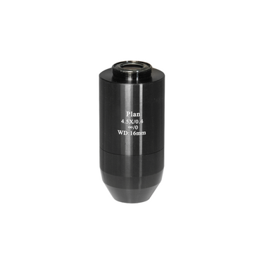 4.5X Plan Achromatic Microscope Objective Lens Working Distance 16mm, SKU MZ08014731, three quarter front view