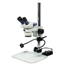 7-30X LED Light Post Stand Binocular Zoom Stereo Microscope, SKU SZ02080227, three quarter front view