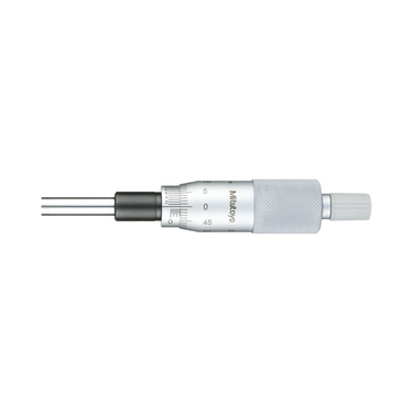 0-1″ Mechanical Micrometer Head Graduation 0.001″ 1" Flat Mechanical Micrometer Head (Thimble Diameter: Dia. 18mm, W/Vernier), SKU Mitutoyo-150-206, three quarter front view