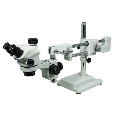 7-50X Dual Arm Stand Trinocular Zoom Stereo Microscope, SKU SZ02070144, three quarter front view