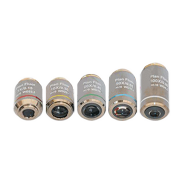 Infinity Long Working Distance Plan Achromatic Metallurgical Objective Set, SKU MT02523031, three quarter front view