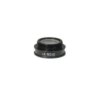 1X Achromatic Microscope Objective Lens for MZ0801 Video Zoom Microscope 20.3mm, 4/5in., SKU MZ08014411, three quarter front view