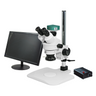 2.0 Megapixels 7-45X CMOS LED Light Post Stand Trinocular Zoom Stereo Microscope, SKU SZ02010254, three quarter front view