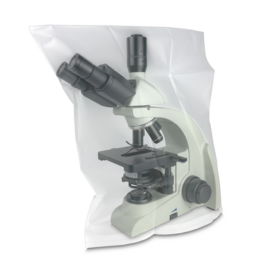 Microscope Dust Cover, Frosted, Vinyl (Medium), SKU MA02022105, three quarter front view