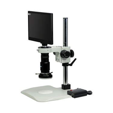 1-6X 2.0 Megapixels CMOS LED Light Post Stand Video Zoom Microscope, SKU MZ02110012, three quarter front view