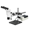 8-50X Halogen Light Boom Stand Binocular Parallel Zoom Stereo Microscope, SKU PZ02040125, three quarter front view