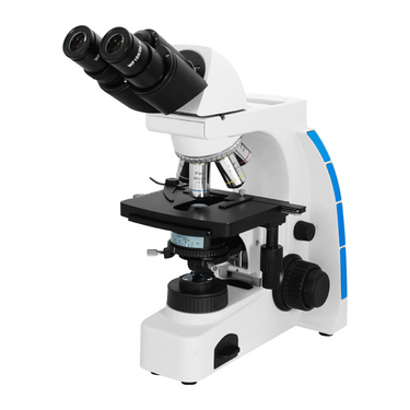 40-1000X LED Coaxial Transmitted Light XY Stage Travel Distance 75x50mm Binocular Biological Microscope, SKU BM03020223, three quarter front view