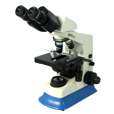 40X-1000X Biological Compound Microscope, Binocular, LED Light, SKU BM13030202, three quarter front view