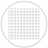Microscope Eyepiece Reticle Net Grid Micrometer 10x10mm, 100 Squares, Dia. 18mm 1.5mm, SKU RT20105111, three quarter front view