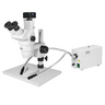3.0 Megapixels 6.7-45X CMOS Post Stand Halogen Light Trinocular Zoom Stereo Microscope, SKU SZ02020234, three quarter front view