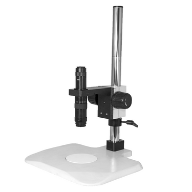 0.35X-2.25X Industrial Inspection Video Zoom Microscope, Post Stand, SKU MZ02010121, three quarter front view