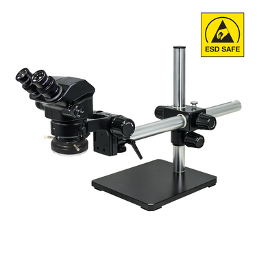 7-50X LED Light ESD Safe Boom Stand ESD Binocular Zoom Stereo Microscope, SKU SZ02090443, three quarter front view