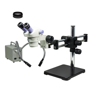 3.5-30X LED Light Dual Arm Stand Binocular Zoom Stereo Microscope, SKU SZ02080525, three quarter front view