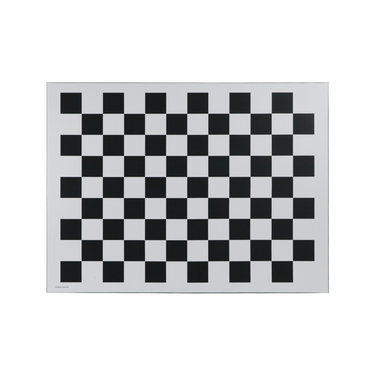 Manufacturing Precision ±10μm Glass Checkerboard Calibration Target (600x450mm 12x9), SKU CT20020104, three quarter front view