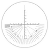 Microscope Eyepiece Reticle Cross Line Micrometer Ruler, 180° Angle, Dual Axis Crosshair Scale Dia. 27mm, 10mm/100 Div., SKU RT20121191, three quarter front view