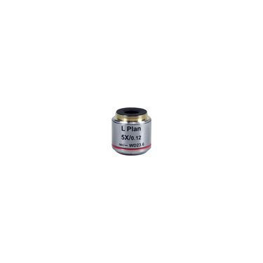 Objective Working Distance 23.6mm 5X Infinity Plan Long Working Distance Achromatic Metallurgical Objective, SKU MT02513231, three quarter front view