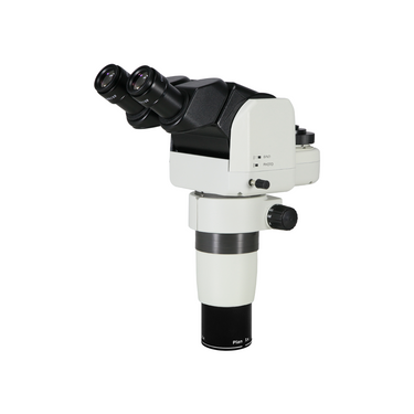 8-65X 8-65X 20° True-Trinocular Parallel Zoom Microscope Body, SKU PZ17011233, three quarter front view