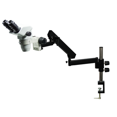 6.7-45X Flexible Arm Binocular Zoom Stereo Microscope, SKU SZ02060721, three quarter front view