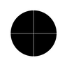 Negative Cross Line Reticle ( Dia. 25mm), SKU RT20102162, three quarter front view