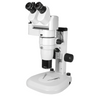 8X-80X Widefield Parallel Zoom Stereo Microscope, Trinocular, Track Stand + Single Port Photo/Video Beam Splitter, Siedentopf 0-35° Viewing Angle, SKU PZ04010332, three quarter front view