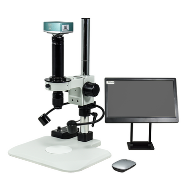 0.7-4.5X 2.0 Megapixels CMOS LED Light Post Stand Video Zoom Microscope, SKU MZ02120102, three quarter front view