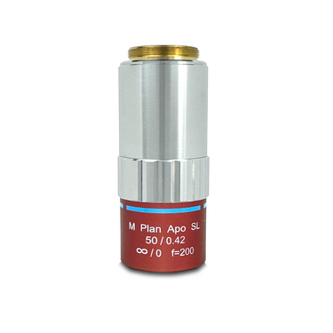 50X Infinity-Corrected Super-Long Working Distance Plan Apochromatic NIR Microscope Objective Lens Working Distance 20.5mm, SKU IR18091161, three quarter front view