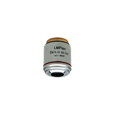 5X Infinity-Corrected Long Working Distance LM Plan Achromatic Dark Field Metallurgical Microscope Objective Lens Working Distance 9mm, SKU DF05163231, three quarter front view
