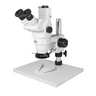 6.7-45X LED Light Post Stand Trinocular Zoom Stereo Microscope, SKU SZ02020232, three quarter front view