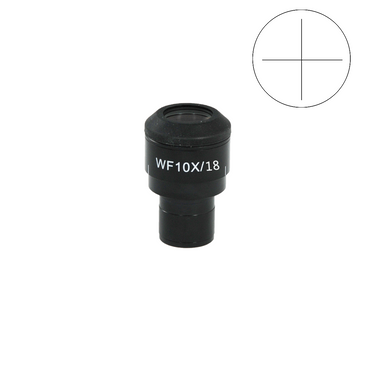 Eyepiece Field of View Dia. 18mm 10X Reticle Adjustable Eyepiece ( Dia. 23.2/FN18), SKU PL04082242, three quarter front view