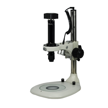 0.7-4.5X 5.0 Megapixels CMOS Post Stand LED Dual Illuminated Light Video Zoom Microscope, SKU MZ02120114, three quarter front view